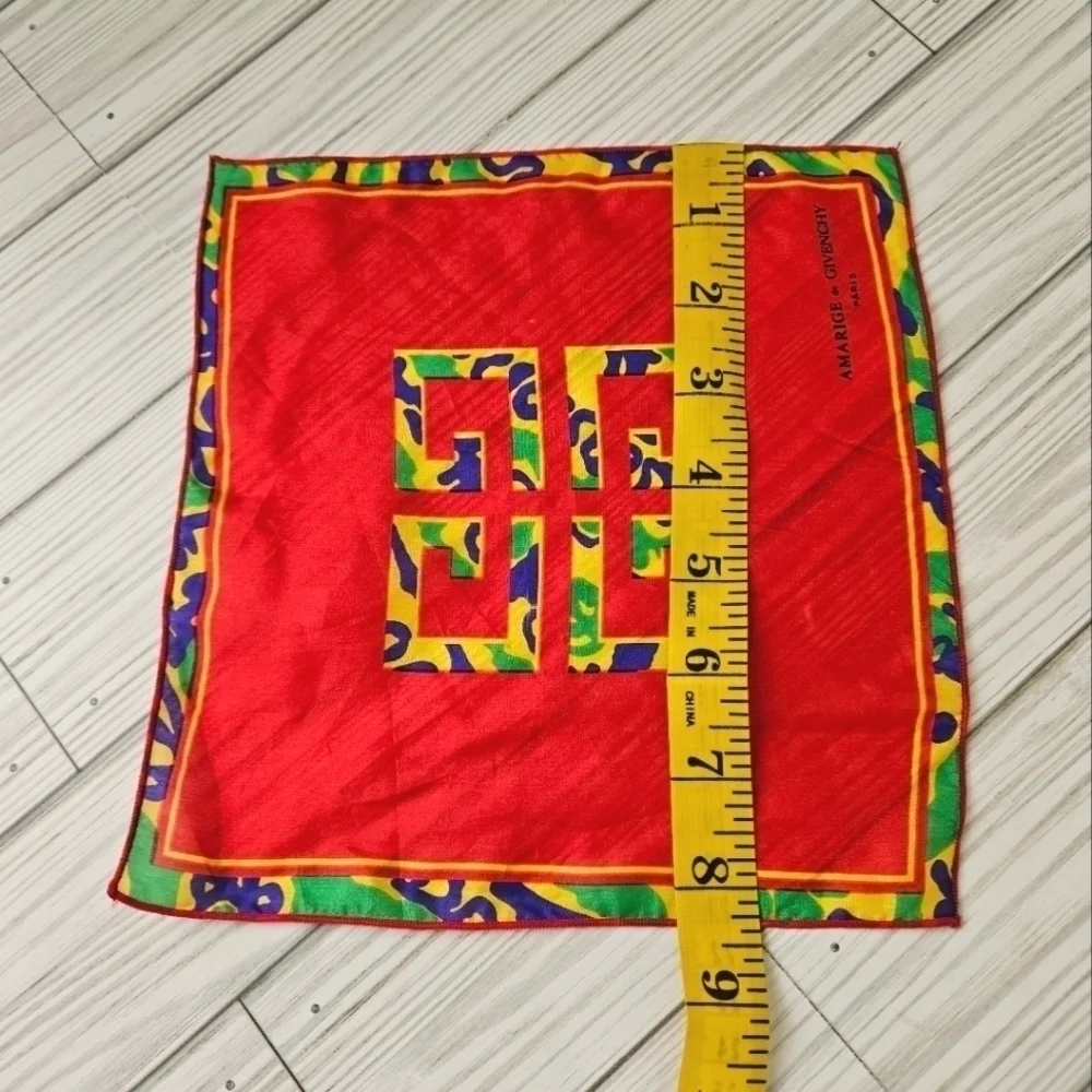 Givenchy Amarige Silk Scarf Made in France in Red and Yellow